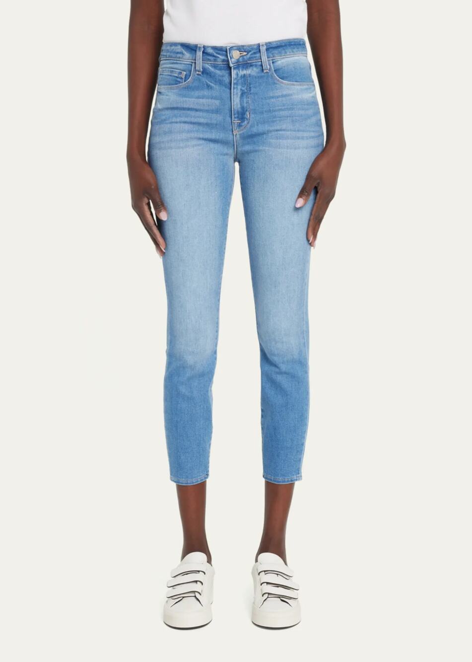 NEW L'AGENCE Margot High Rise Ankle Jeans Blanks Blue Denim Skinny US 25.